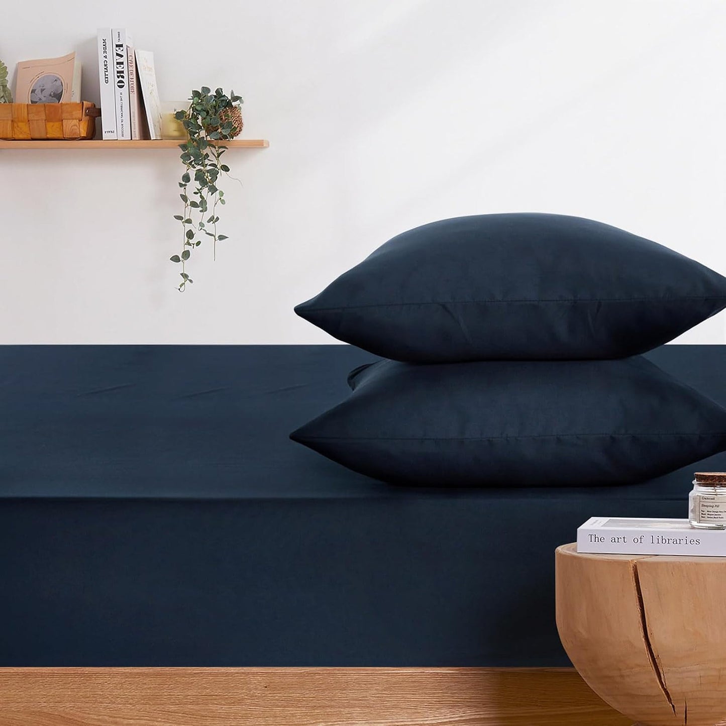 1000TC Ultra Soft Microfibre Extra Deep Fitted Sheet Set - Navy Blue