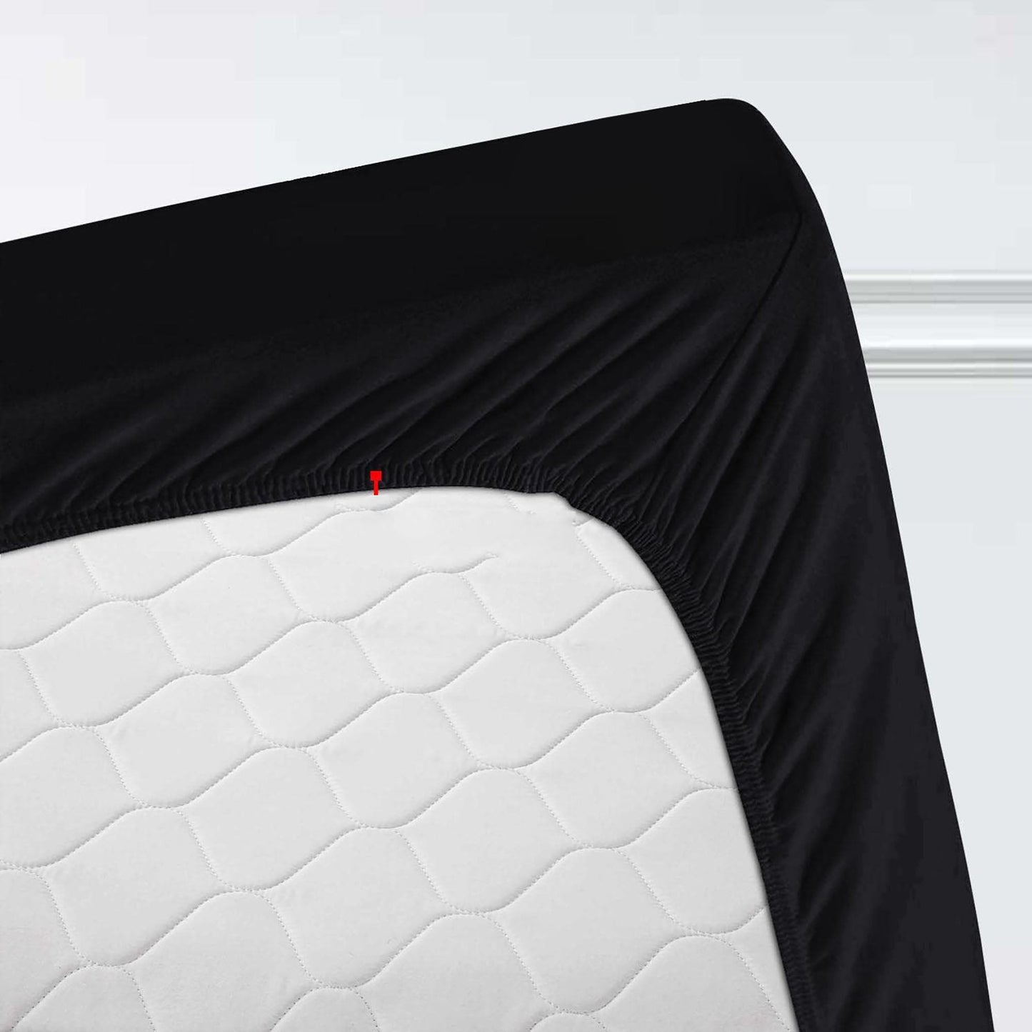 2000 TC Full Elastic Soft and Luxury Deep Pocket Fitted Bed Sheet - Black