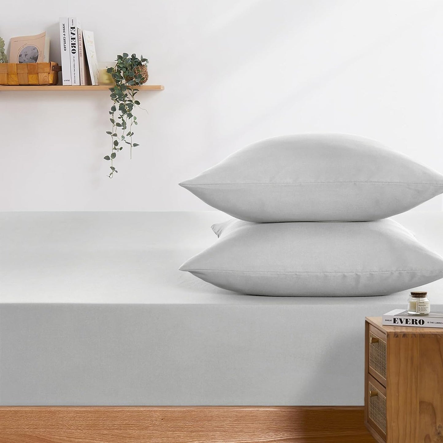 1000TC Ultra Soft Microfibre Extra Deep Fitted Sheet Set - Light Grey