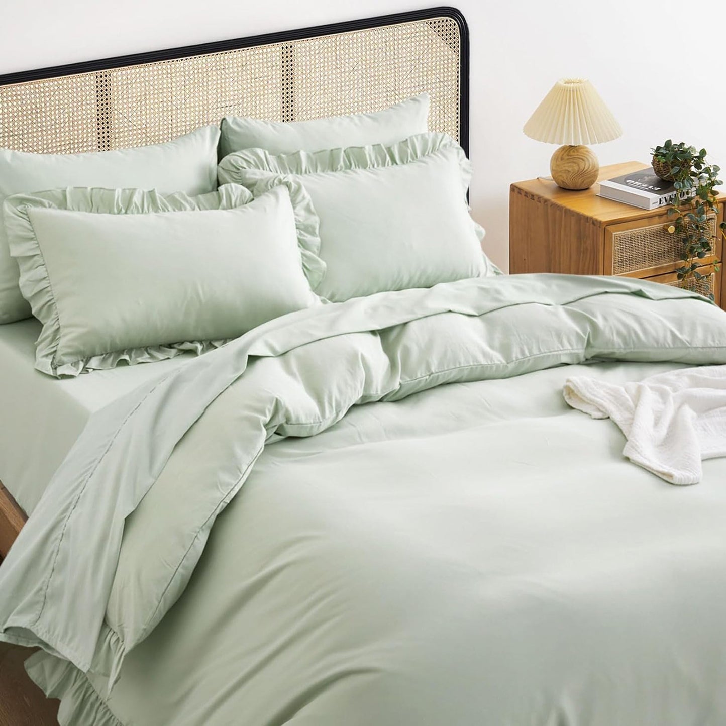1000TC Ultra Soft Microfiber Duvet Doona Cover Quilt Cover Set - Sage Green