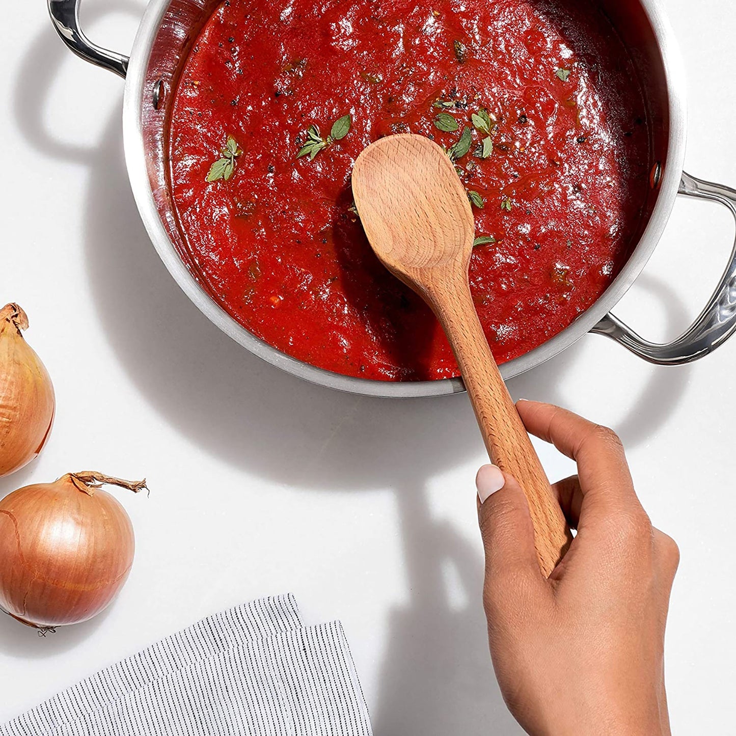 Solid Beechwood Medium Wooden Kitchen Spoon - Brown