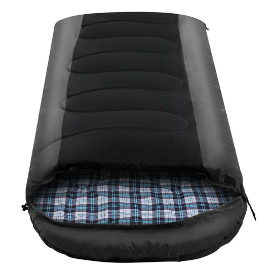 Sleeping Bag Camping Hiking Tent Winter Thermal Comfort - Black