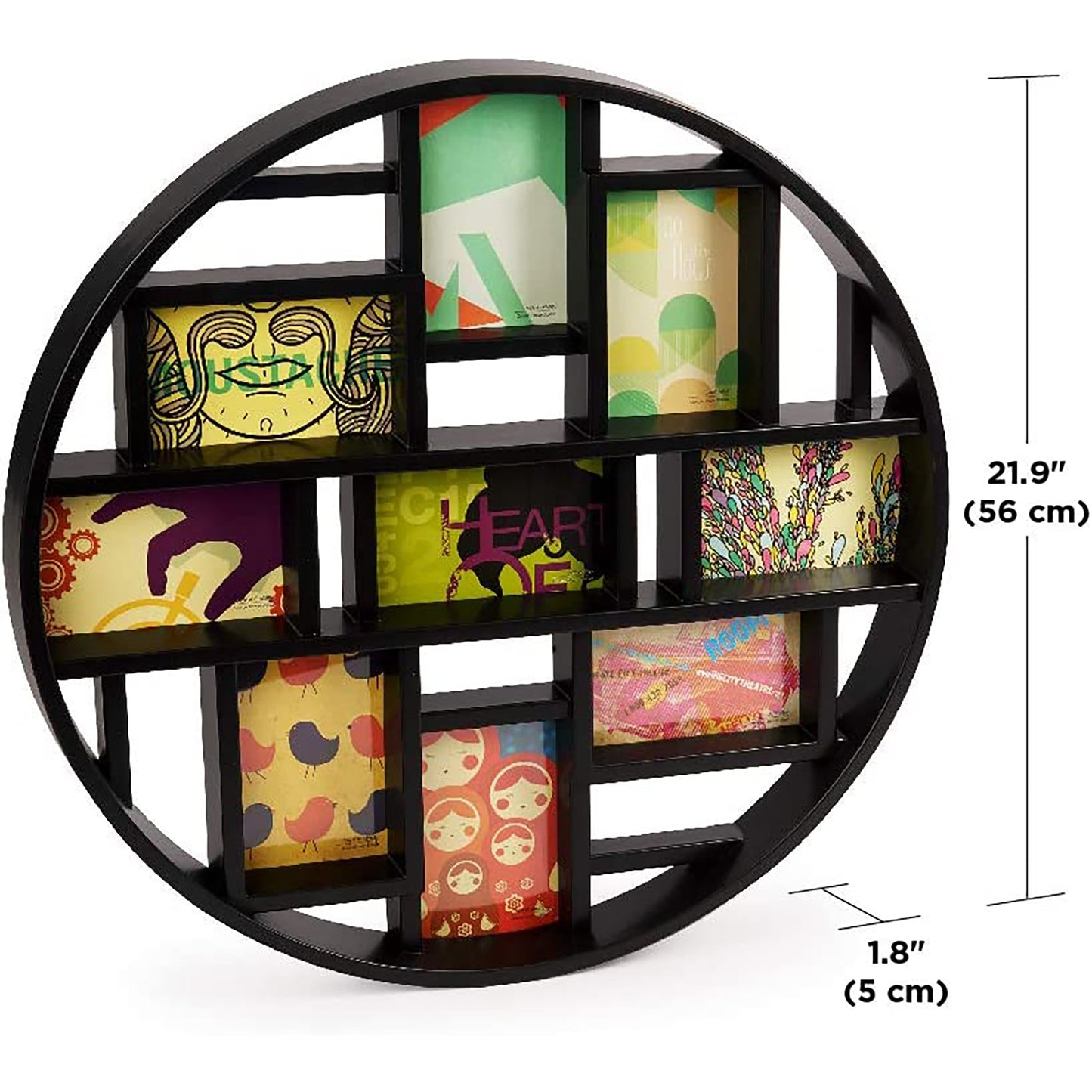 9 Opening Gallery Style Collage Wall Frame - Black