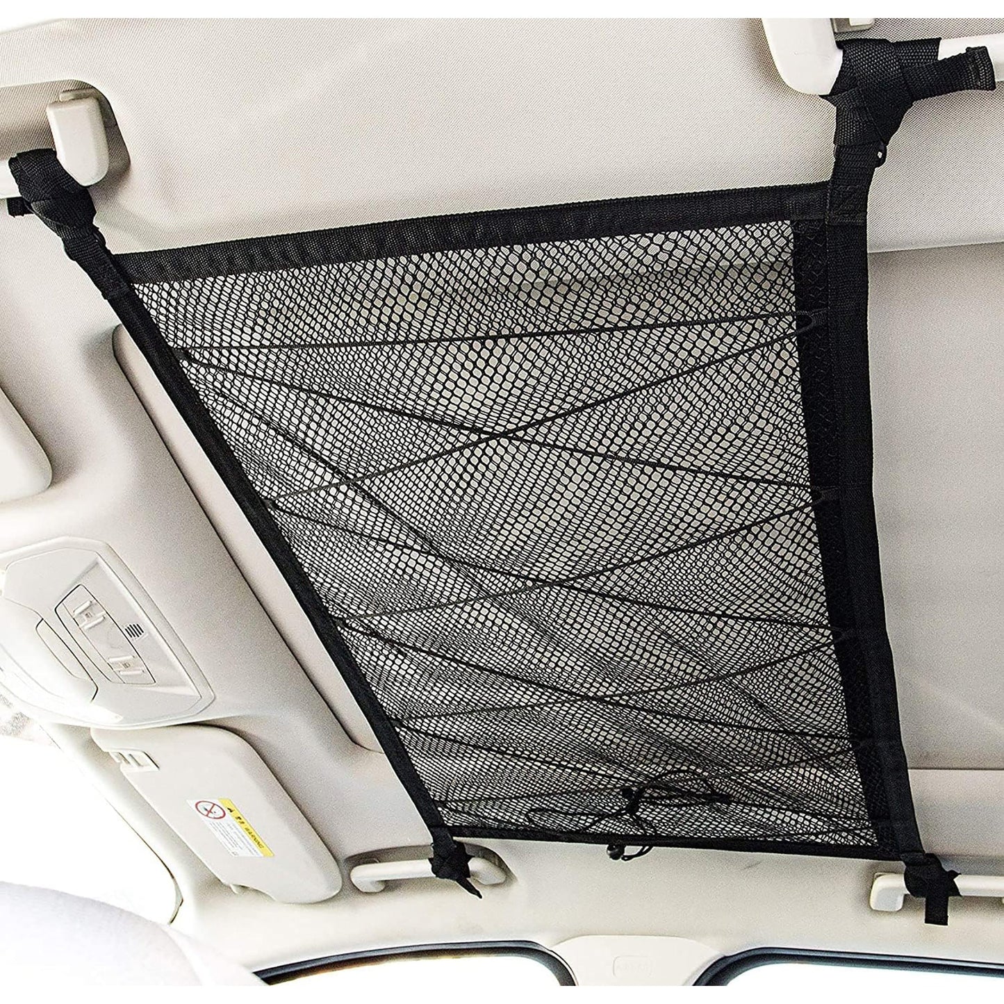 Double Layer Mesh SUV Roof Organizer Long Trip Storage Bag - Black