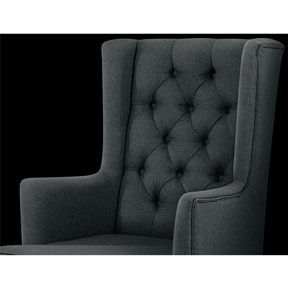 Rocking Armchair Feeding Chair Fabric Armchairs Lounge Recliner Charcoal
