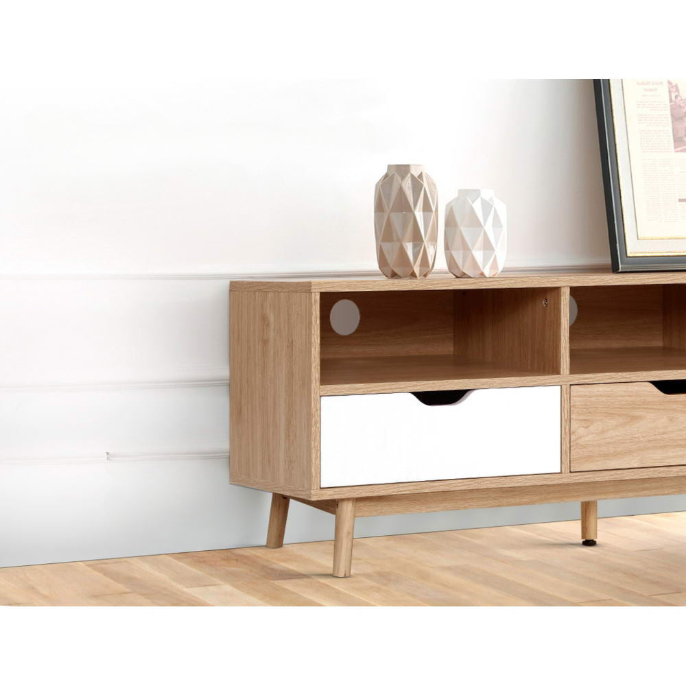 TV Cabinet Entertainment Unit Stand Wooden Storage 140cm Scandinavian
