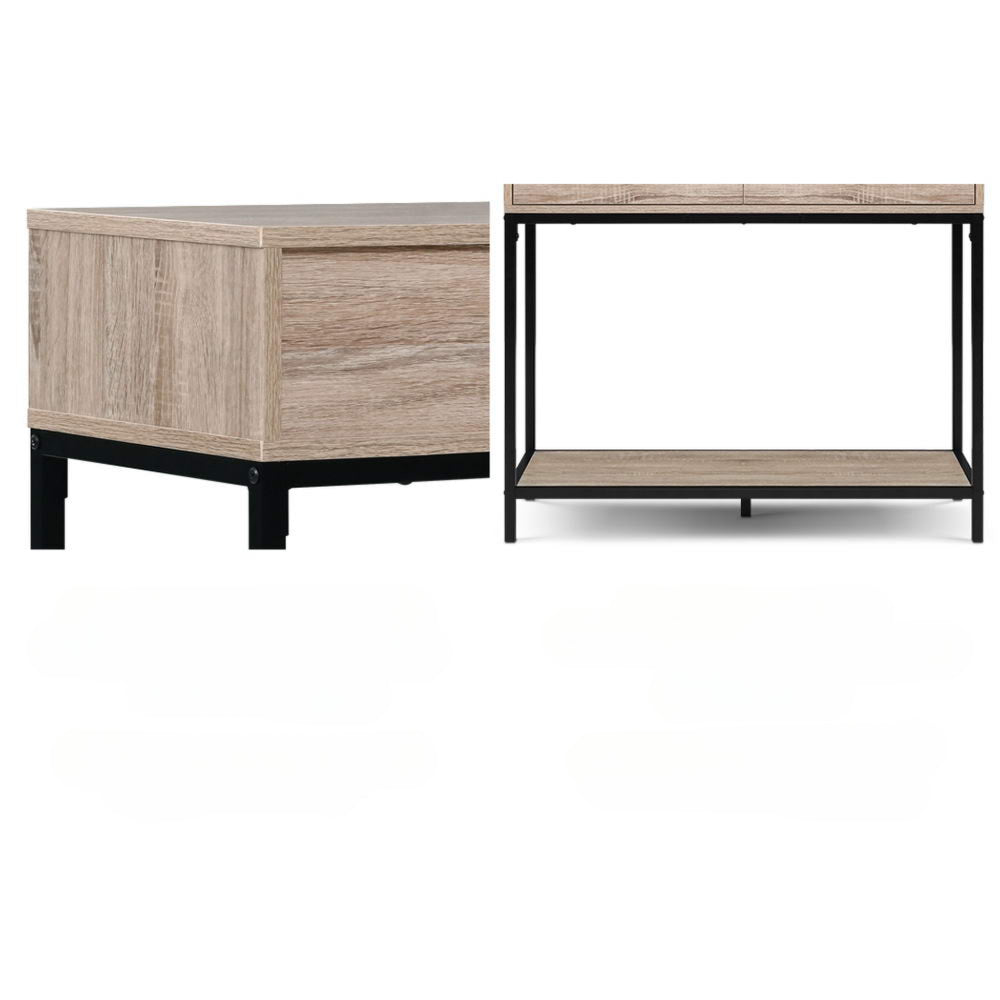 Hallway Console Table Hall Side Entry Display Desk Drawer Storage Oak