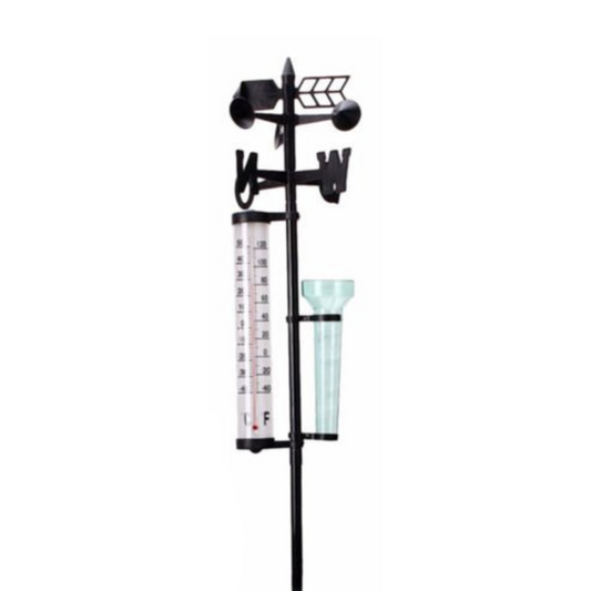 Outdoor Garden Weather Station Meteorological Measurer with Wind Vane and Rain Gauge