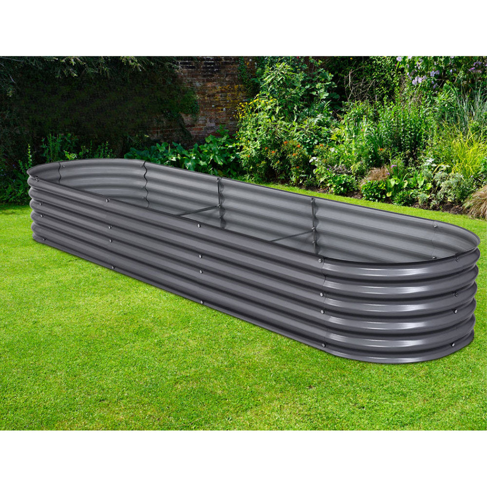 320X80X42CM Galvanised Raised Garden Bed Steel Instant Planter