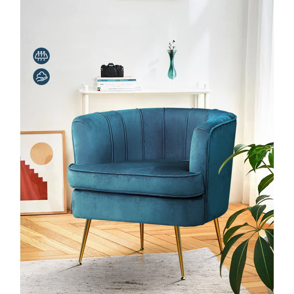 Armchair Lounge Chair Accent Armchairs Sofa Chairs Velvet Navy Blue Couch