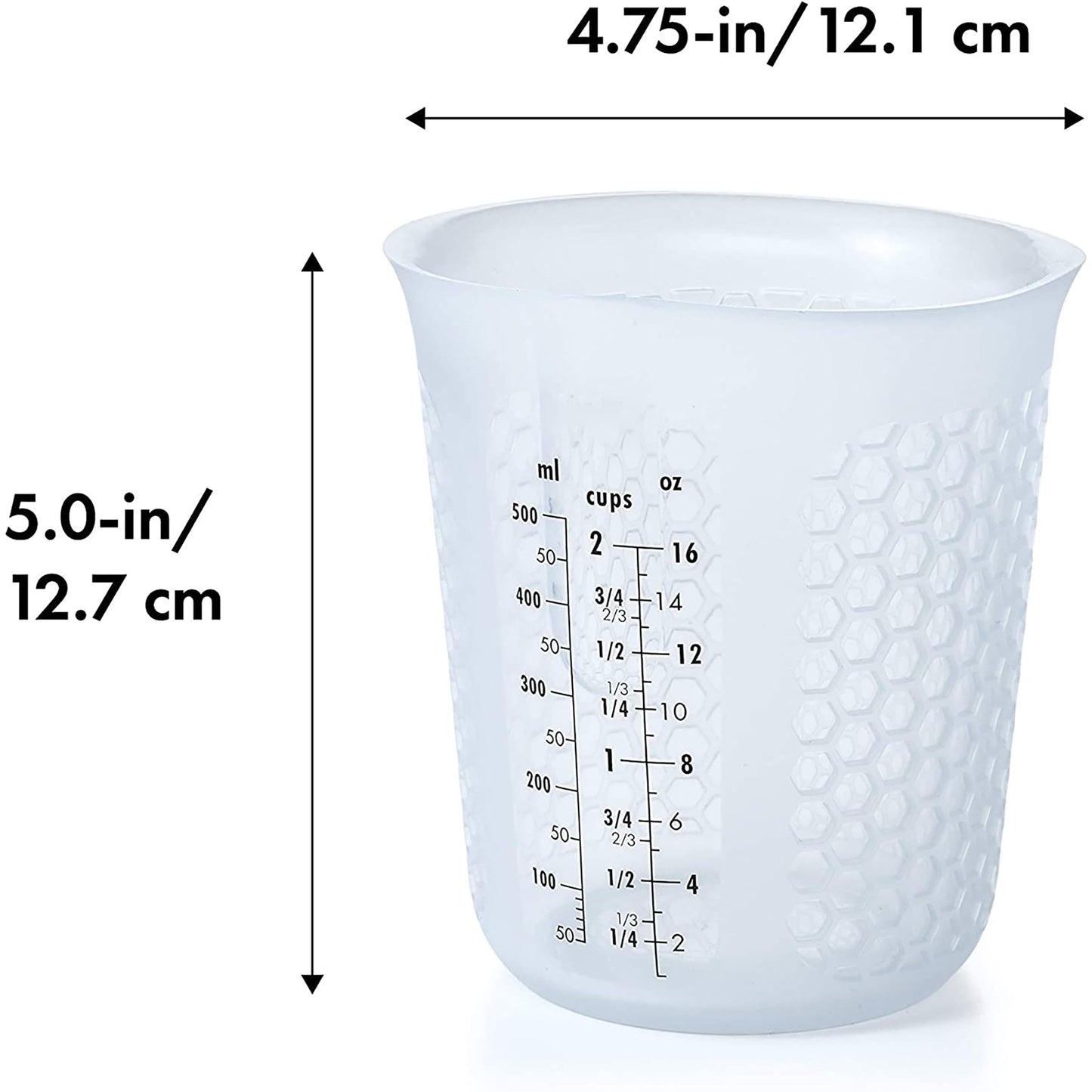 Silicone Clear Squeeze and Pour Measuring Cup 500 ML - White
