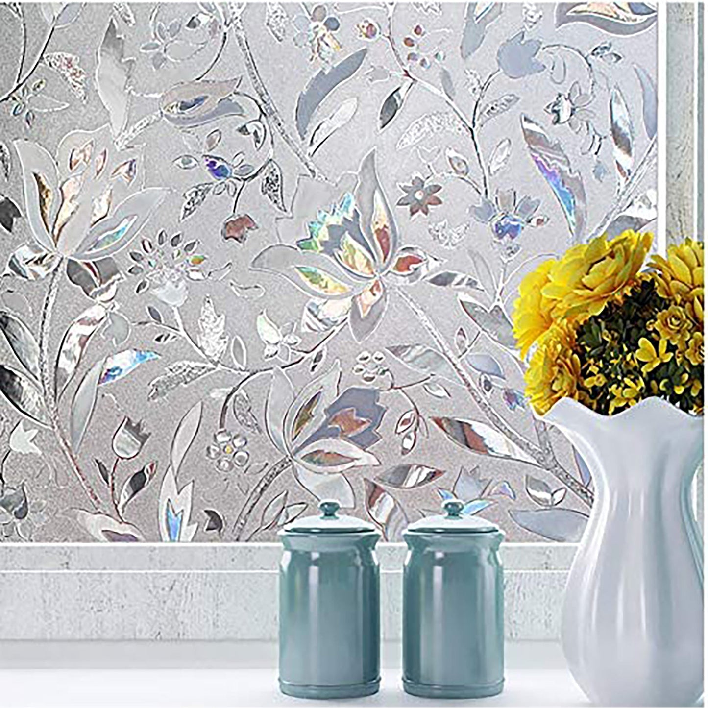 Decorative Removable Frosted Window Privacy Film Self Static Cling Anti UV - 45x254 cm