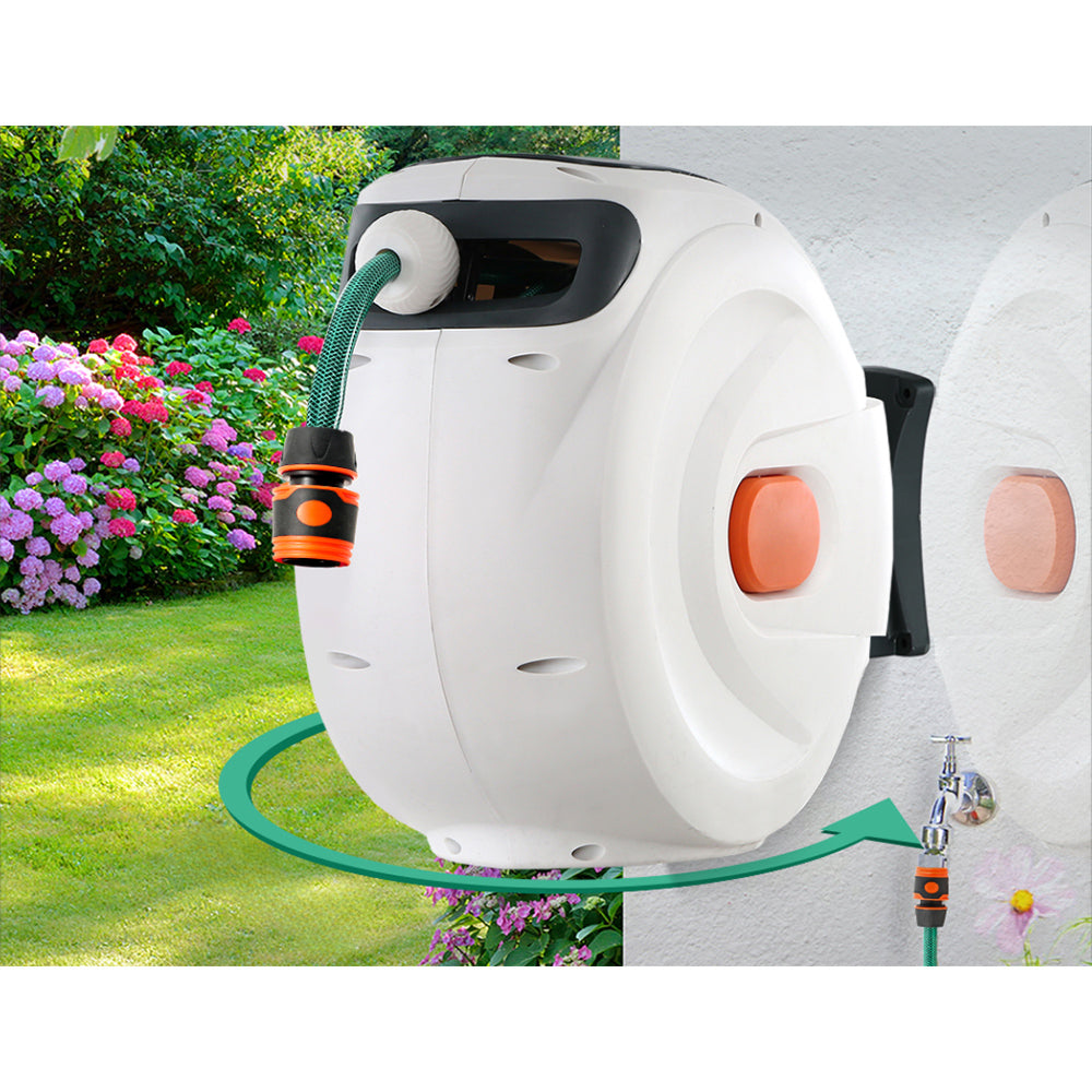 Retractable Hose Reel 20M Garden Water Spray Gun Auto Rewind
