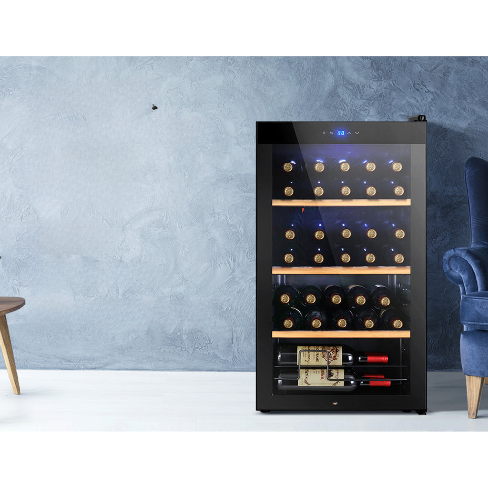 34 Bottles Wine Cooler Compressor Chiller Beverage Fridge