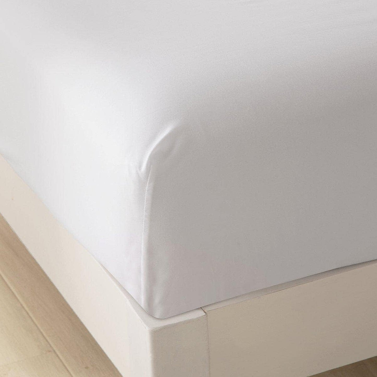 2000 TC Full Elastic Soft and Luxury Deep Pocket Fitted Bed Sheet - White