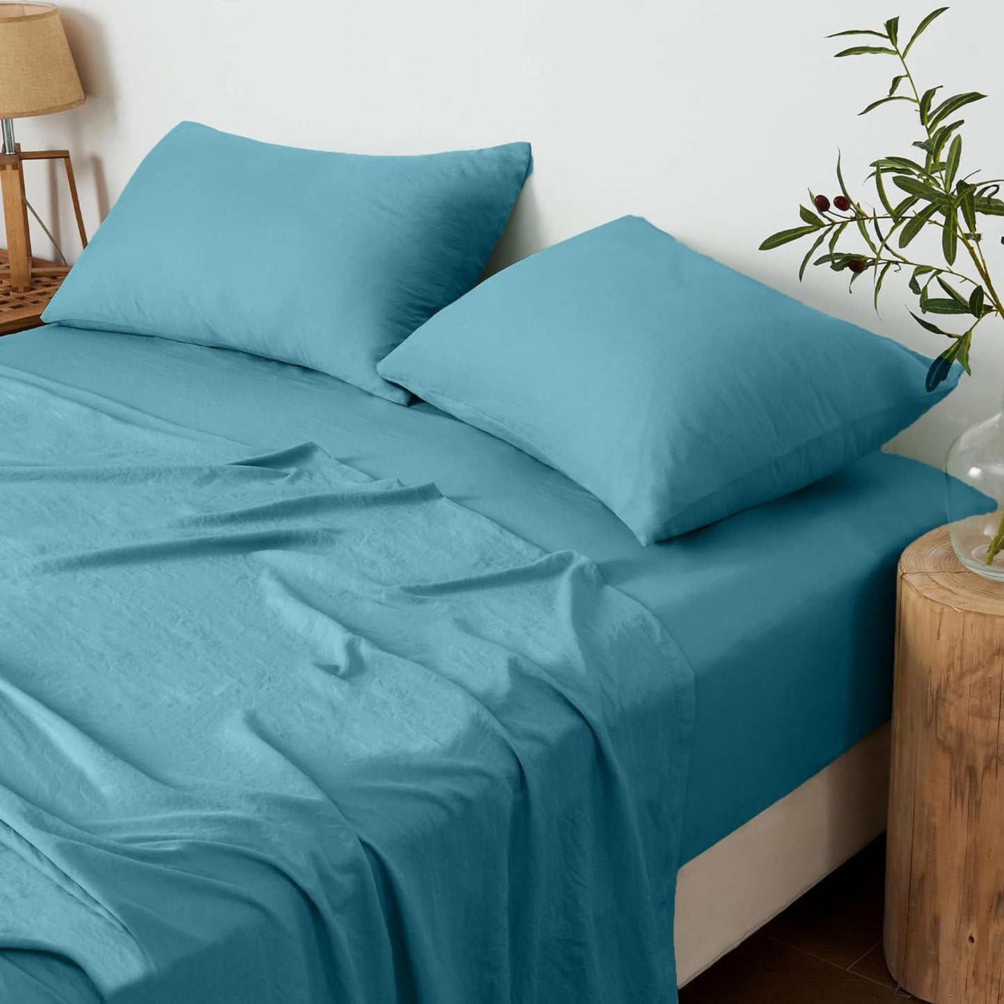 Premium 1800TC Breathable Ultra-Soft Microfibre Single Bed Sheet Set - Slate Blue
