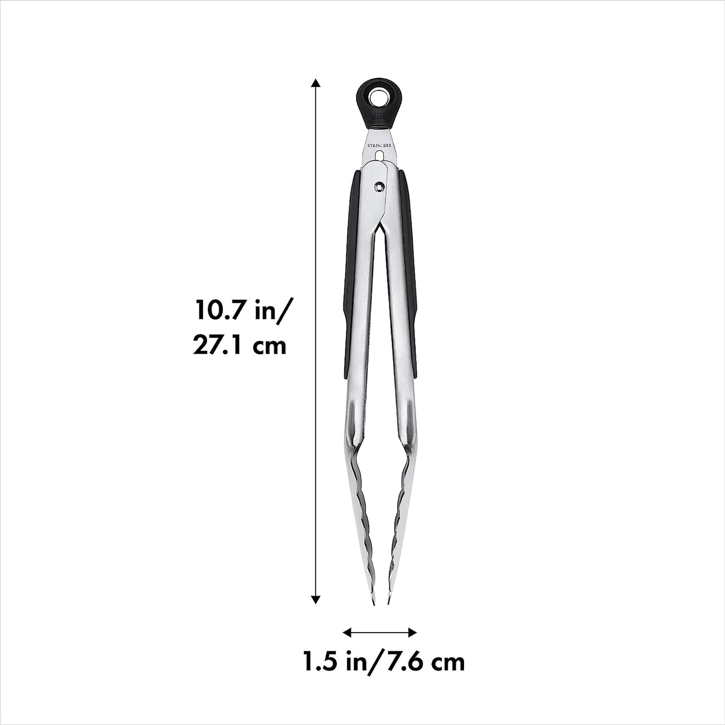 Stainless Steel Tongs with Non Slip Grip - 9 inch