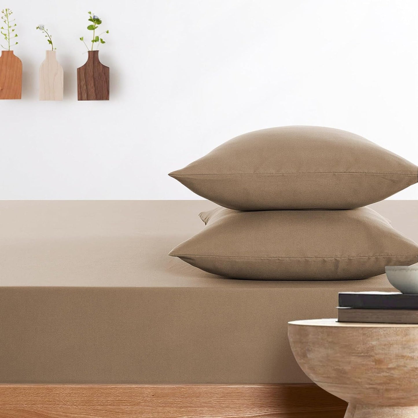 1000TC Ultra Soft Microfibre Extra Deep Fitted Sheet Set - Mocha Brown