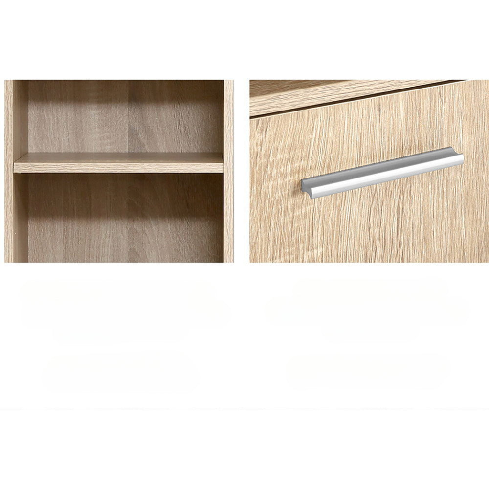 185cm Bathroom Cabinet Tallboy Furniture Toilet Storage Laundry Cupboard Oak
