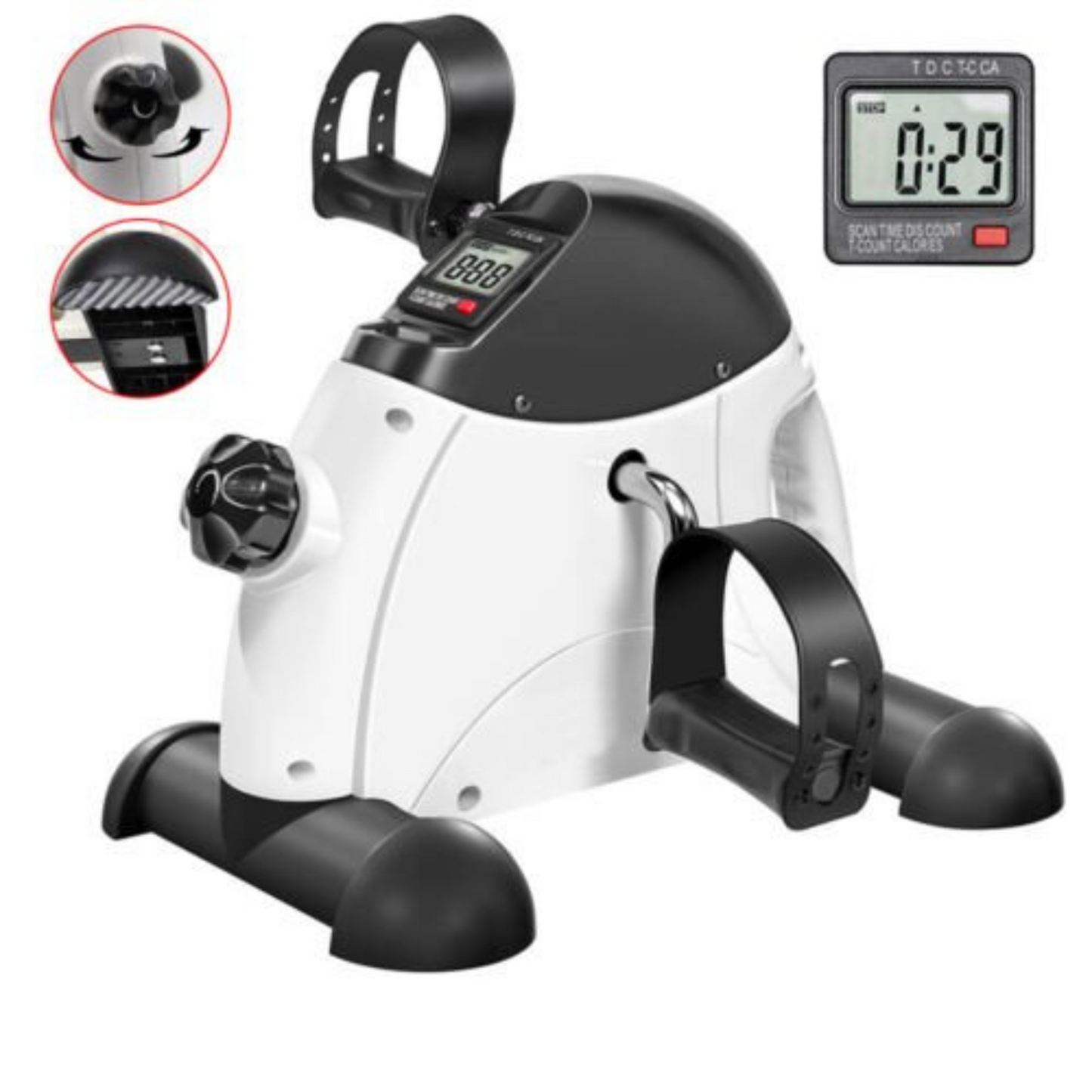 Portable Mini Pedal Exerciser Exercise Machine for Leg and Arm Workout
