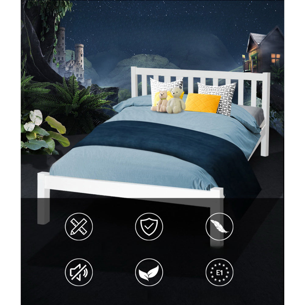 Wooden Bed Frame Queen Size Pine Timber Mattress Base Bedroom