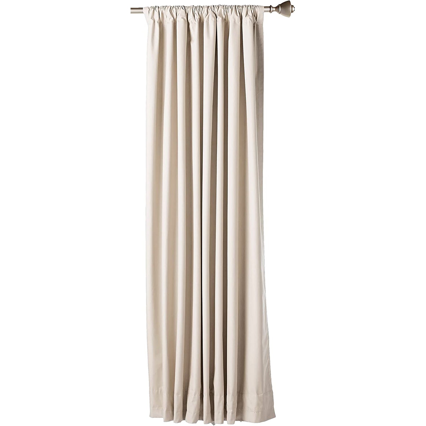 Room Darkening Blackout Window Curtains with Tie Backs Set 2 Panels - Beige