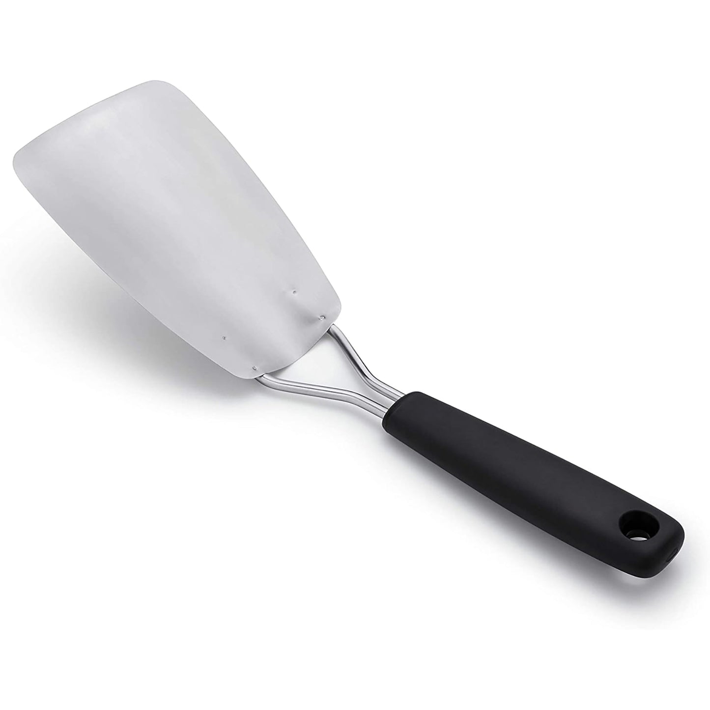 Stainless Steel Flexible Turner with Non Soft Slip Handle Large - Black