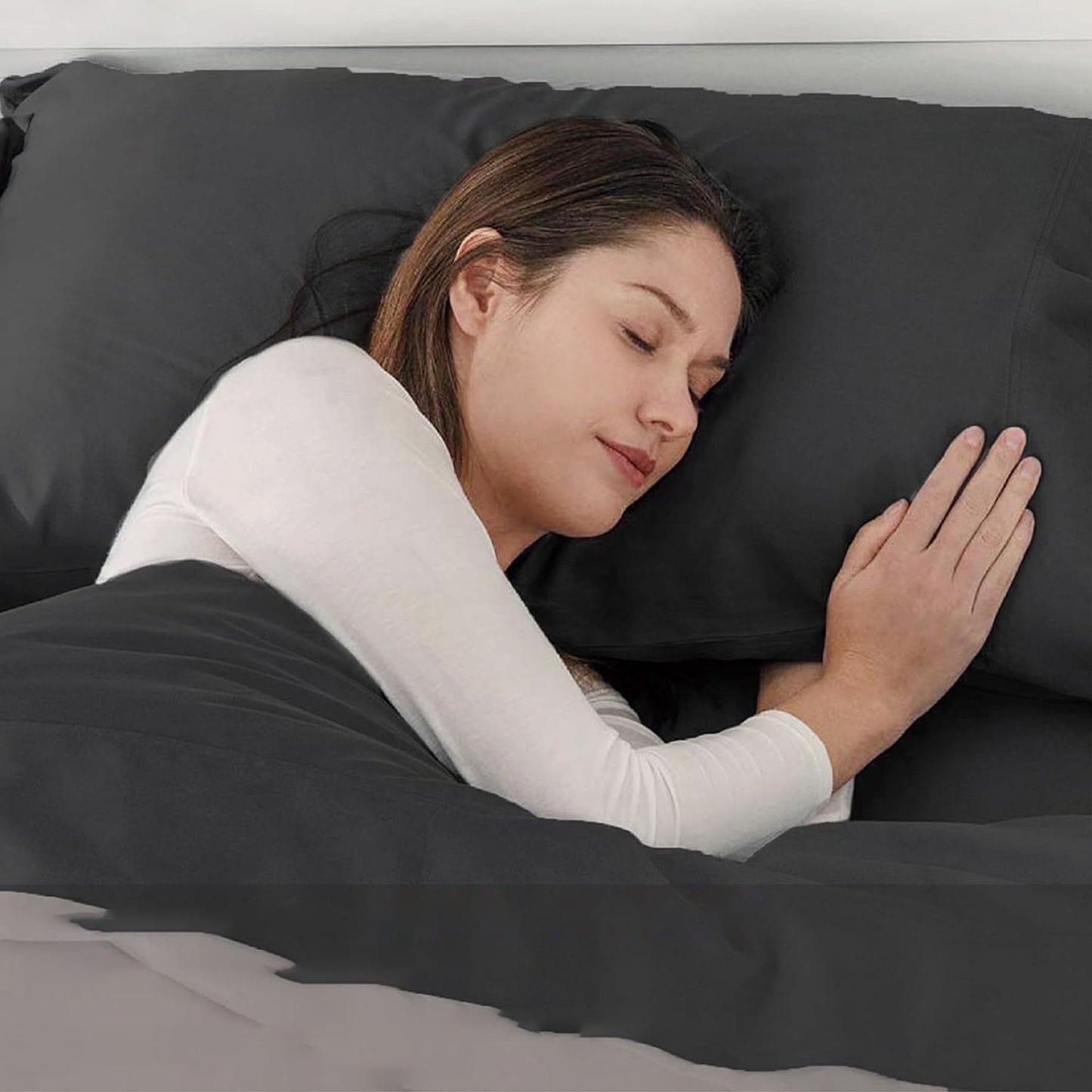 Breathable Skin-Friendly Ultra Soft Cotton Jersey Bed Sheet Set - Charcoal Marle