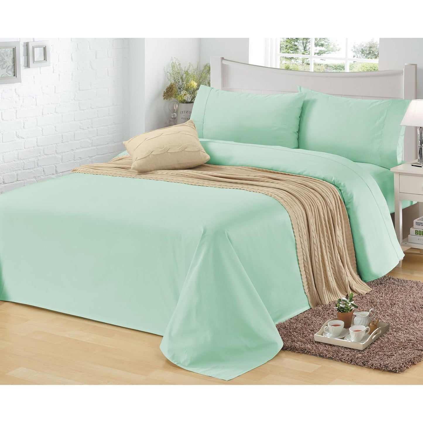 1200TC Egyptian Cotton Luxury Deep Pocket Bed Sheet Set - Cloud