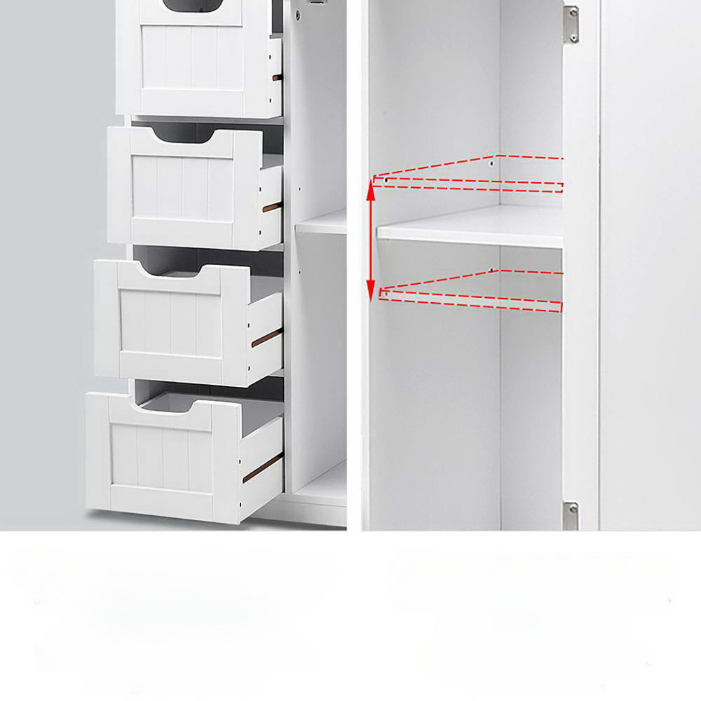 Bathroom Tallboy Storage Cabinet - White