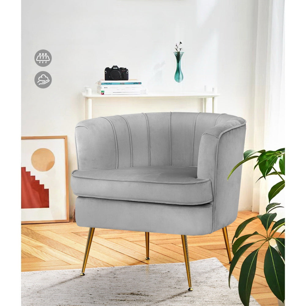 Armchair Lounge Accent Chair Armchairs Sofa Chairs Velvet Grey Couch