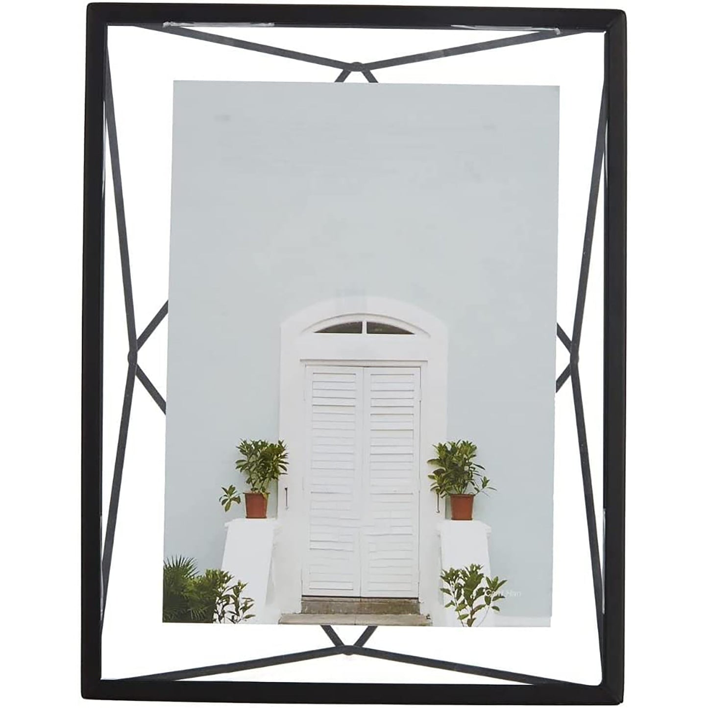 Geometric Prisma Picture Frame Photo Display for Desk Wall  5x7 Inch - Black