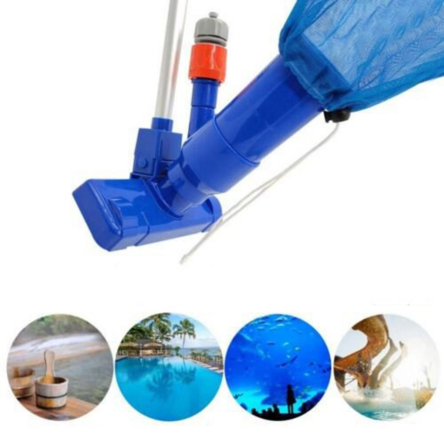 Swimming Pool Spa Pond Vacuum Cleaner Set with Brush and Pole