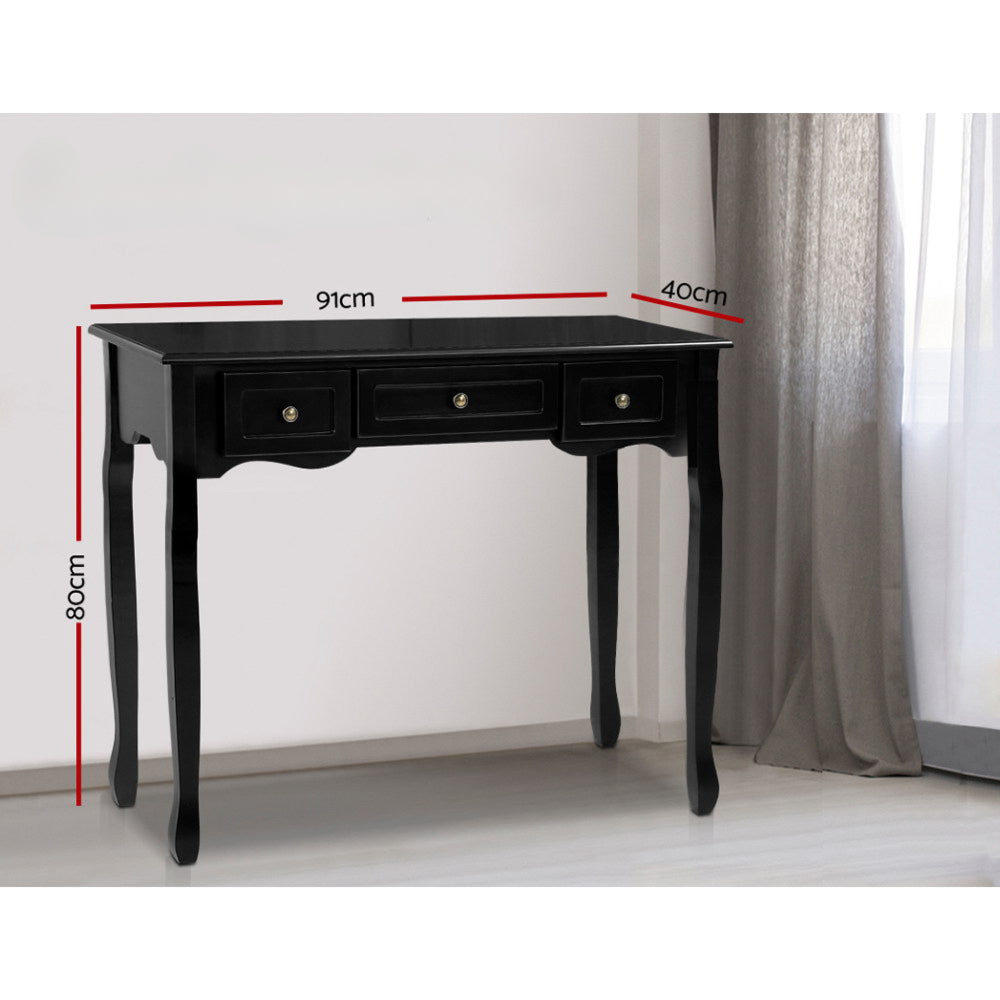Hallway Console Table Hall Side Dressing Entry Display 3 Drawers Black