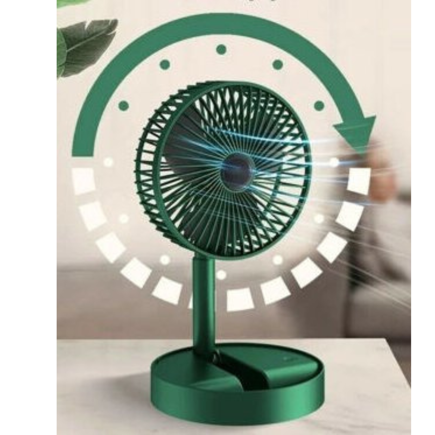 USB Foldable Telescopic Portable Floor Fan 3 Speeds Rechargeable Table Desk Fan