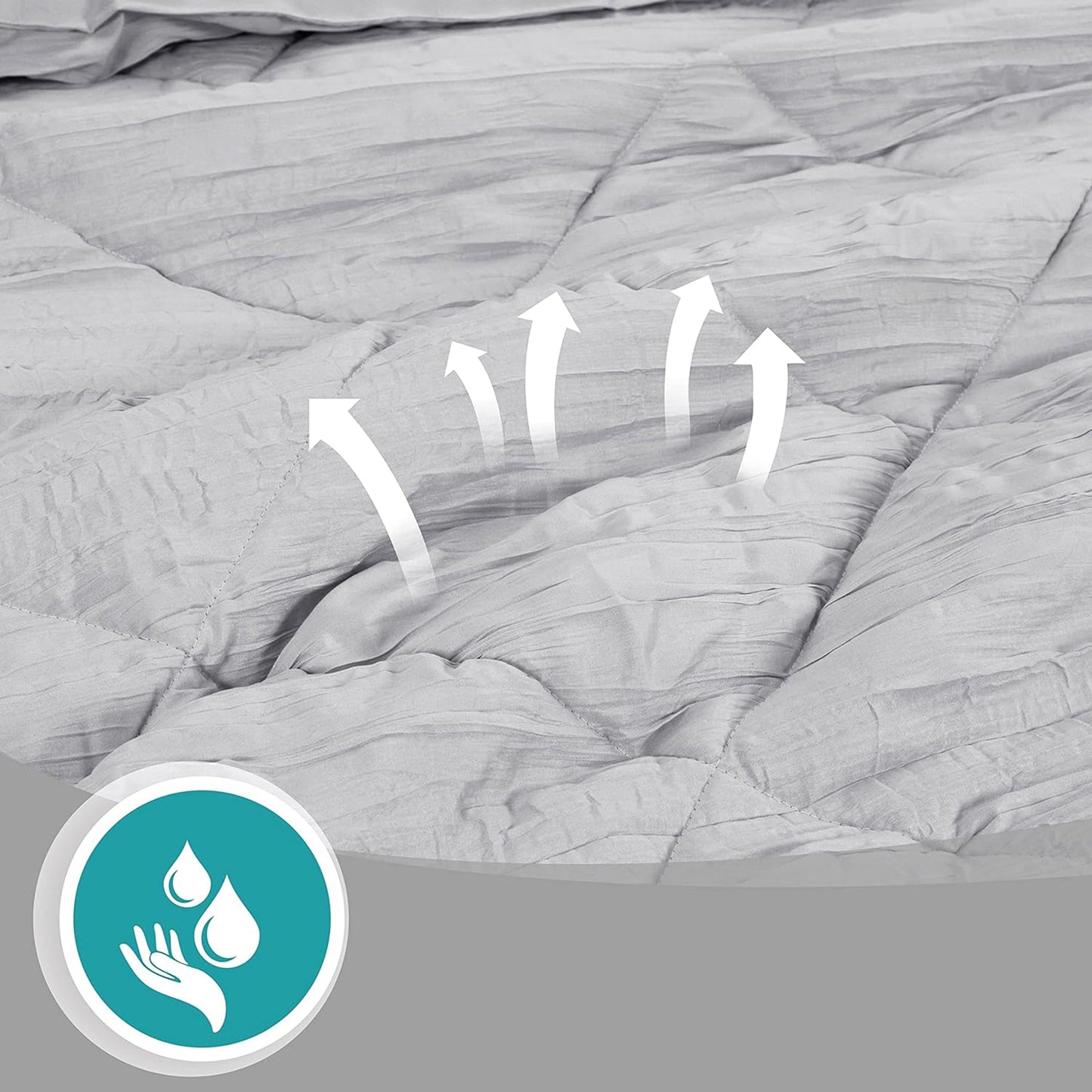 Warm and Cooling Crinkled Comforter Bedding Set - Grey