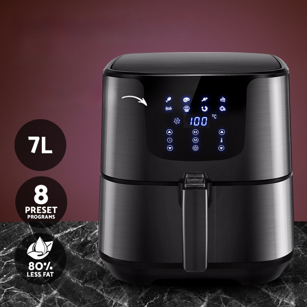 Air Fryer 7L LCD Fryers Oven Airfryer Kitchen Healthy Cooker Stainless Steel