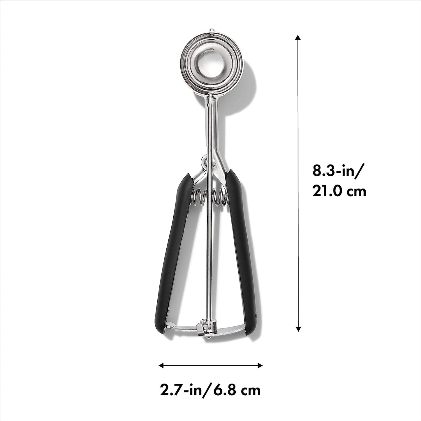 Stainless Steel Cookie Dough Scoop with Non Slip Grip Medium - Black