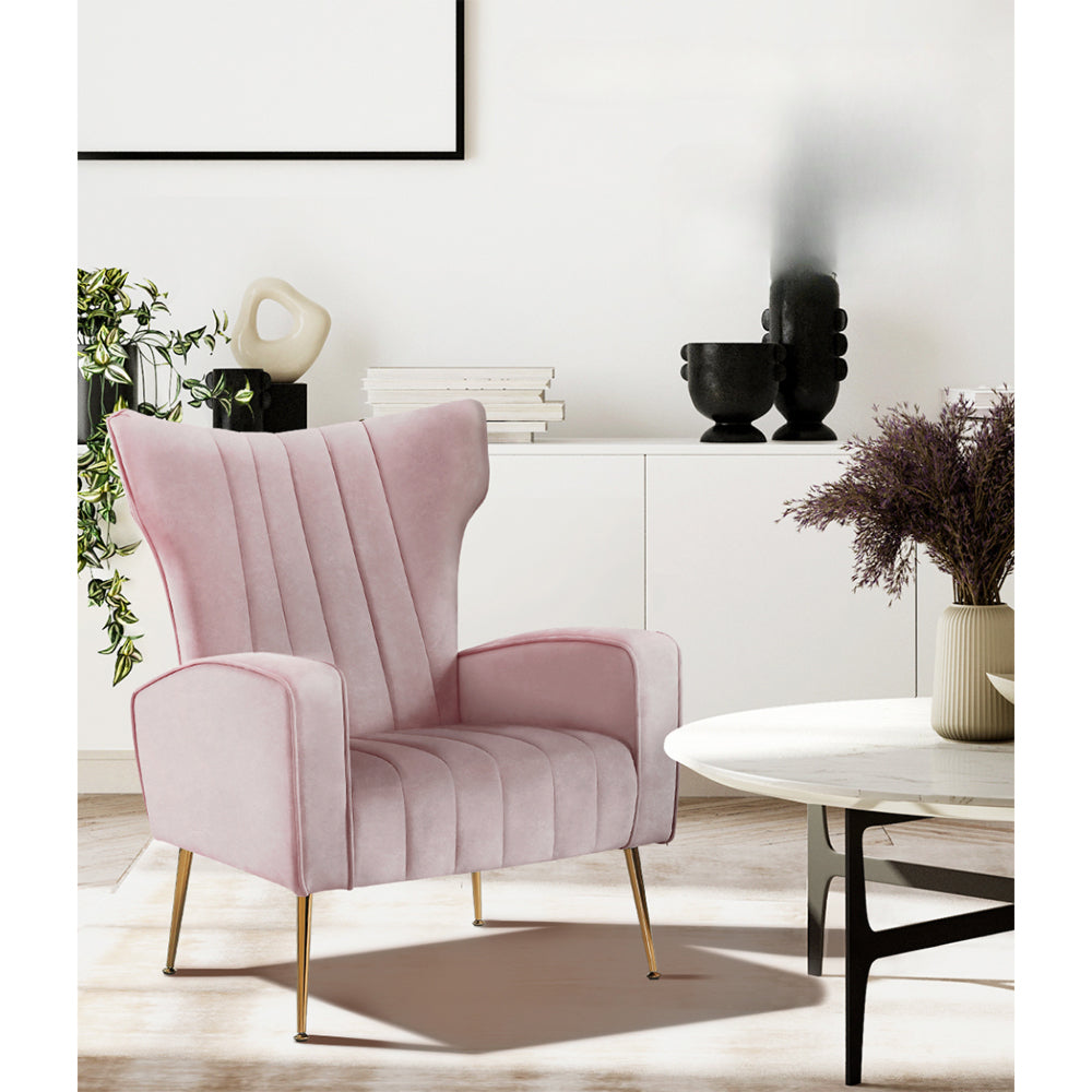 Armchair Lounge Chair Accent Armchairs Chairs Velvet Sofa Pink Seat