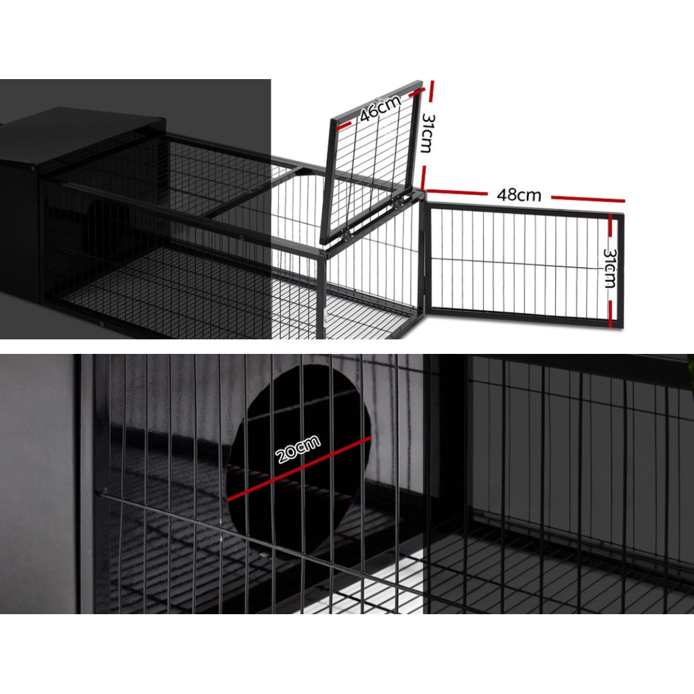 Rabbit Cage Hutch Indoor Outdoor Enclosure Pet Metal Carrier - 122cm