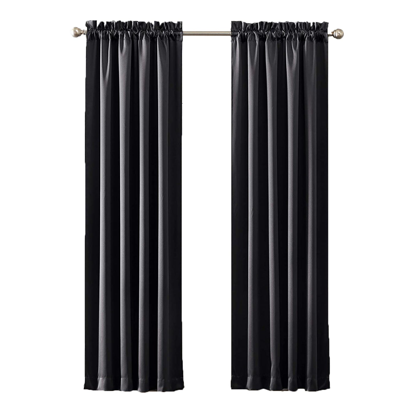 Oslo Theater Grade Extreme Total Blackout Rod Pocket Curtain Panel 52x63 Inches - Coal