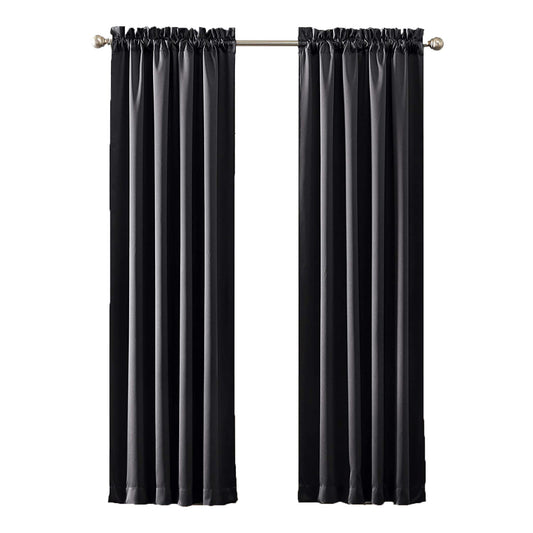 Oslo Theater Grade Extreme Total Blackout Rod Pocket Curtain Panel 52x63 Inches - Coal