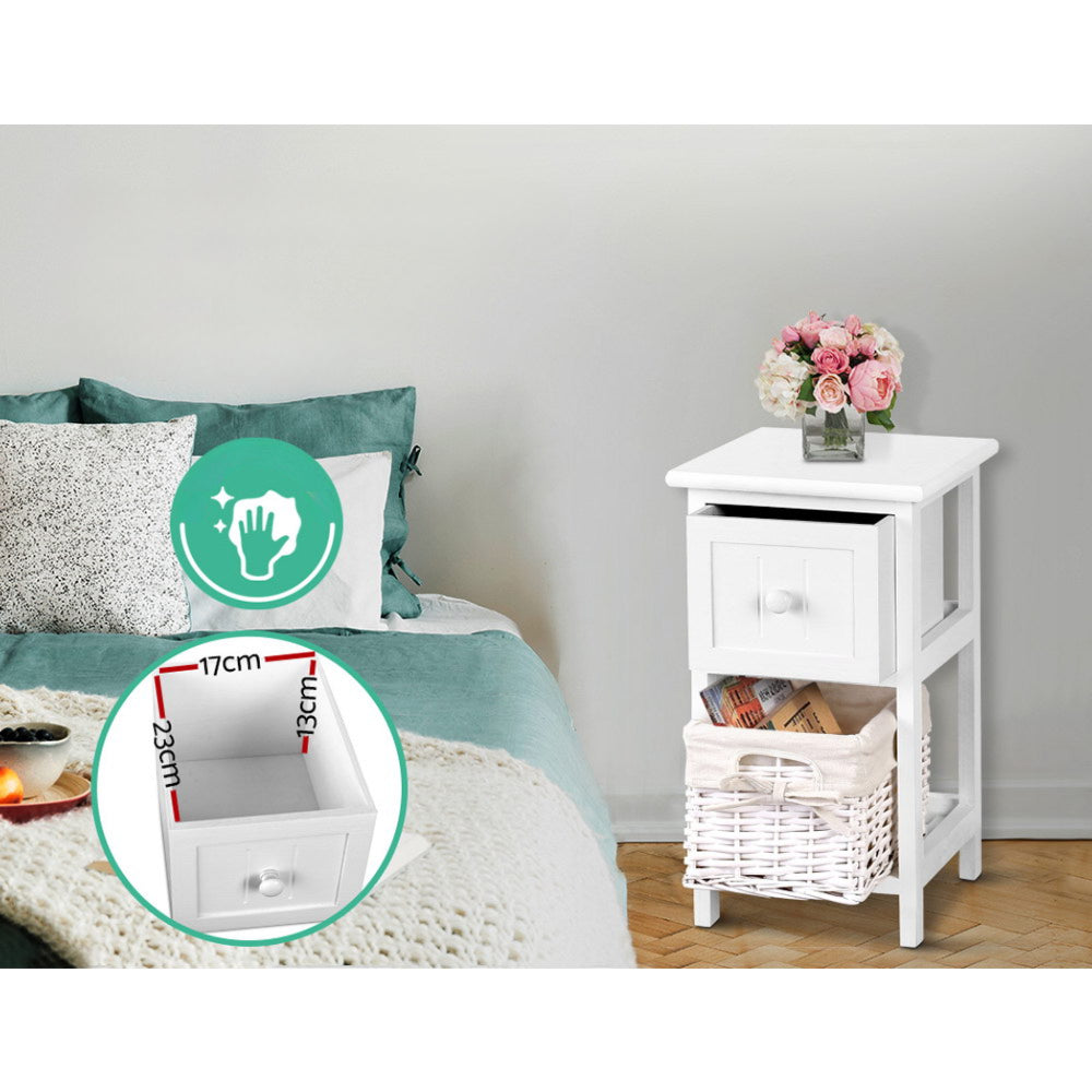 2 PCS Bedside Table - White