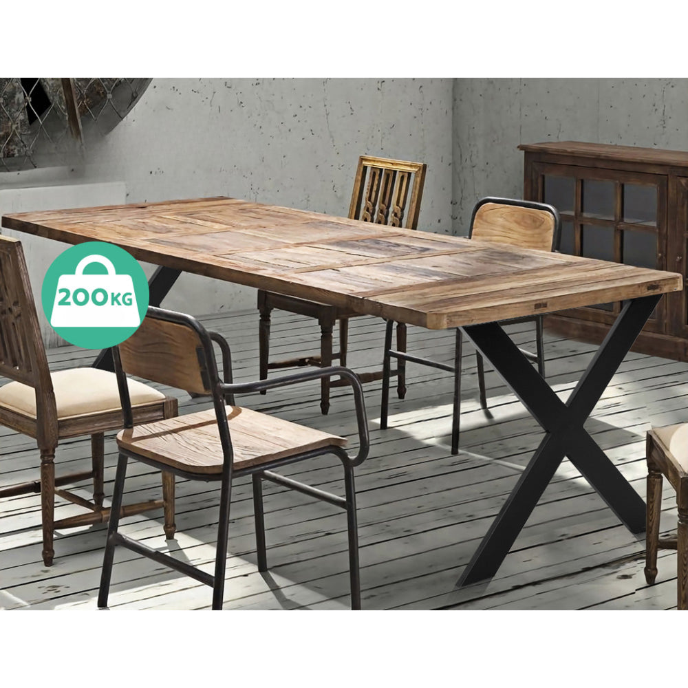 2x Metal Legs Coffee Dining Table Steel Industrial Vintage Bench X Shape 710MM