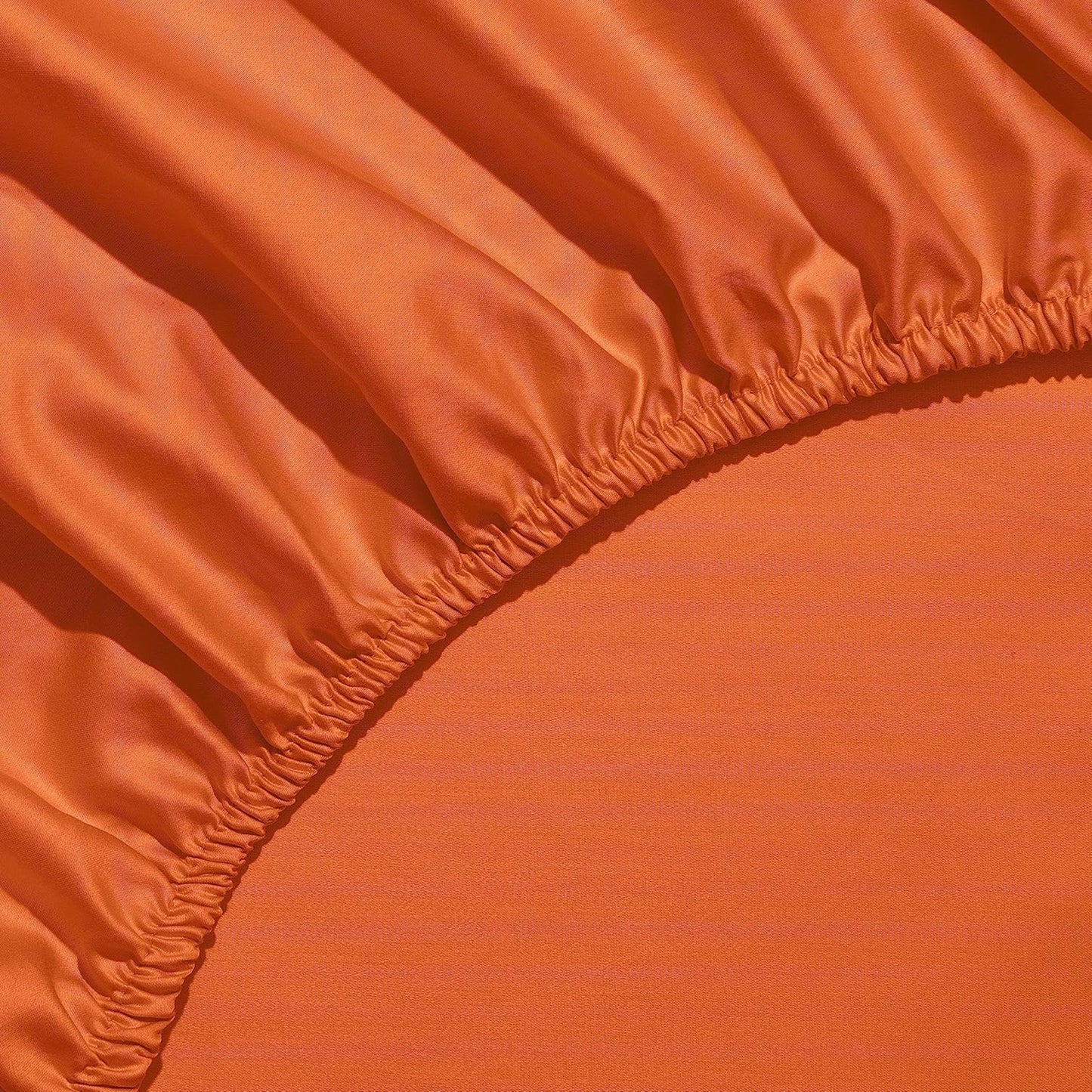 800TC Pure 100% Natural Cotton Sateen Weave Bed Sheet Set - Rust