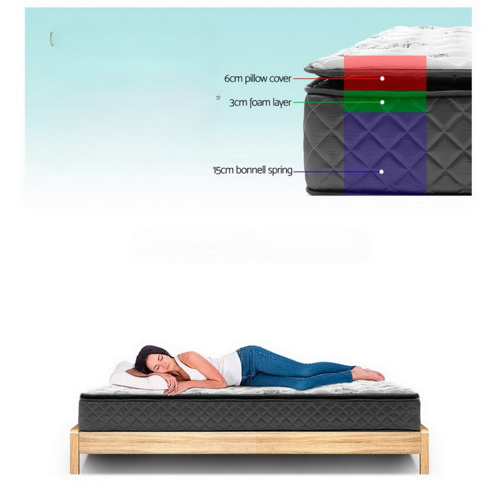 Bedding Bonnell Spring Mattress Topper - Single/King Single/Double/Queen/King