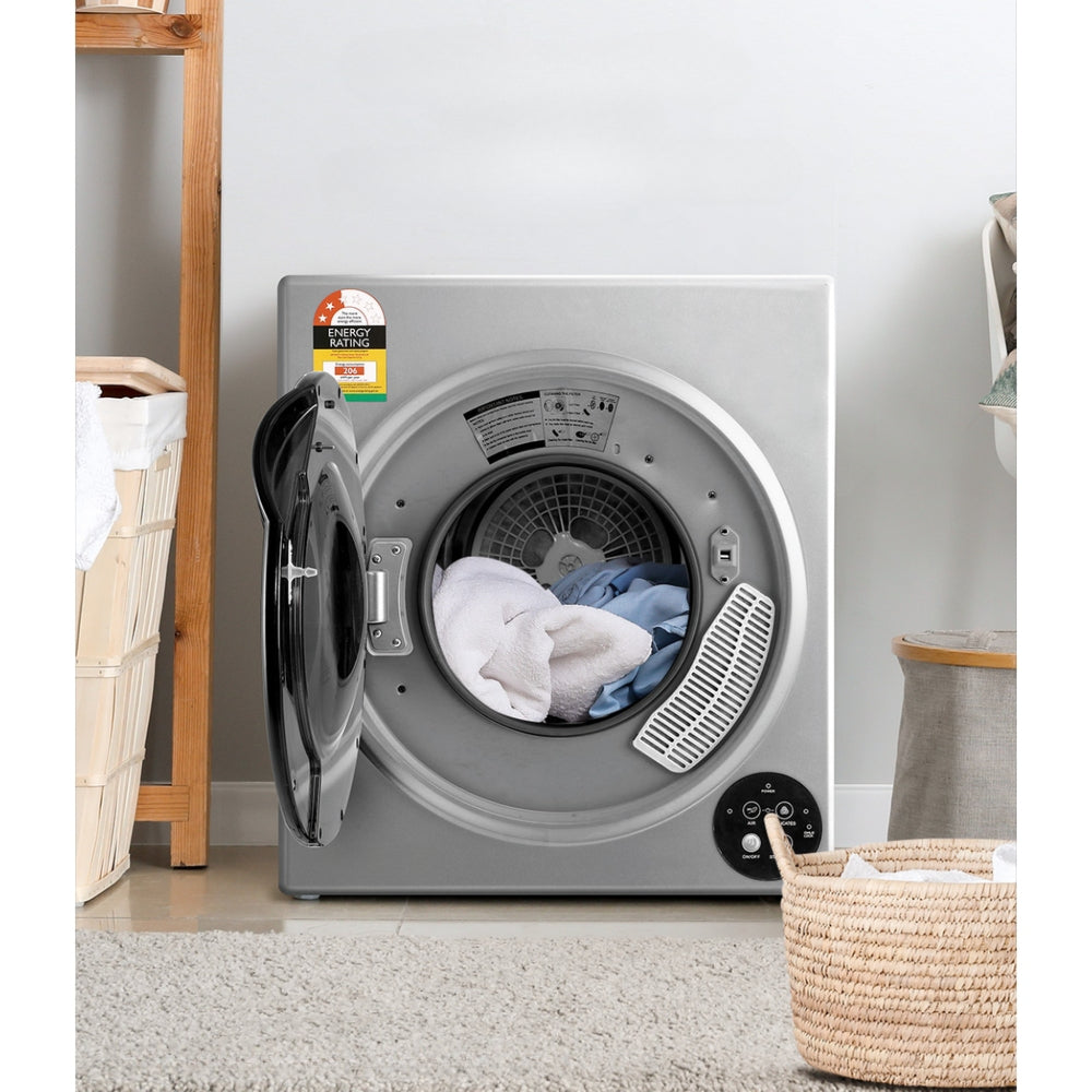5kg Tumble Dryer Fully Auto Wall Mount Kit Clothes Machine Vented Silver