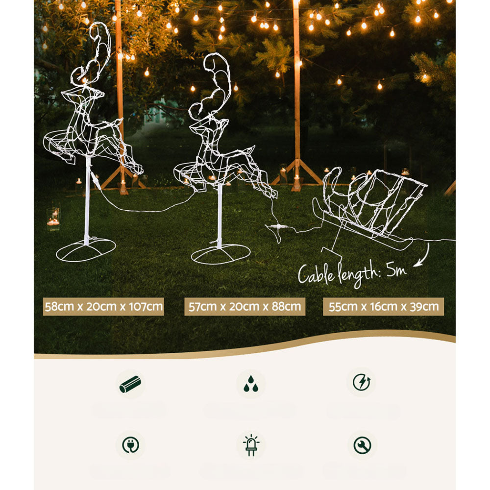 Christmas Motif LED Rope Reindeer Xmas Outdoor Lights - 5m