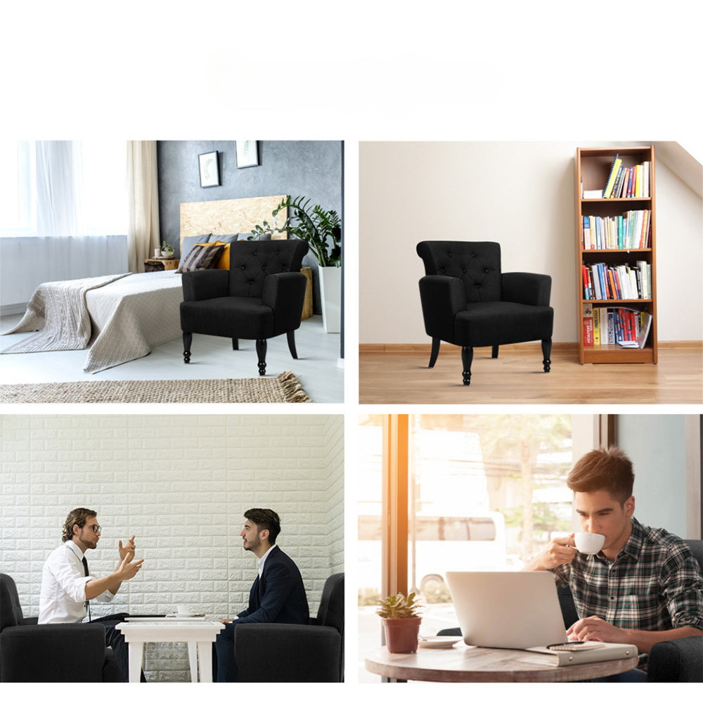 French Chair Retro Wing - Black