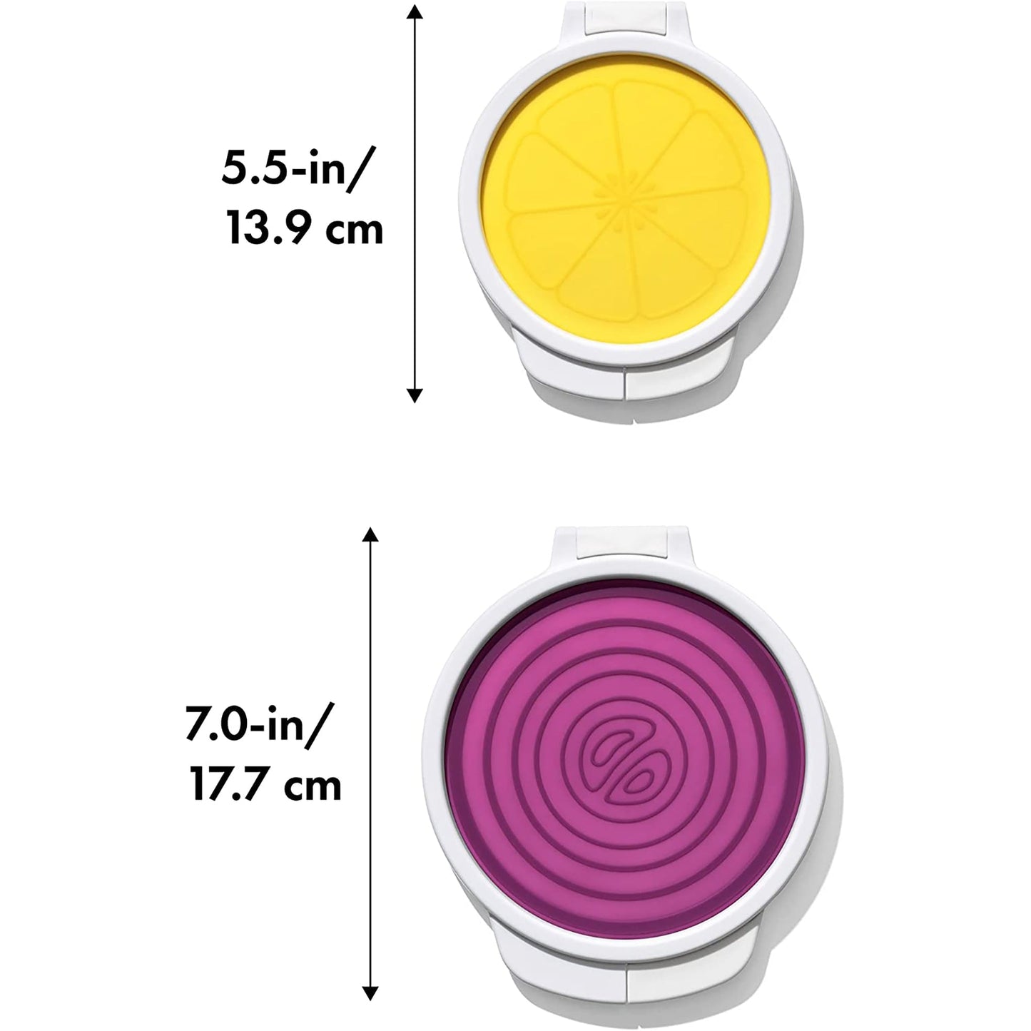 Cut and Keep Reusable Silicone Produce Saver Set Onion and Lemon - Purple and Yellow